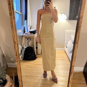 Zara leather midi dress